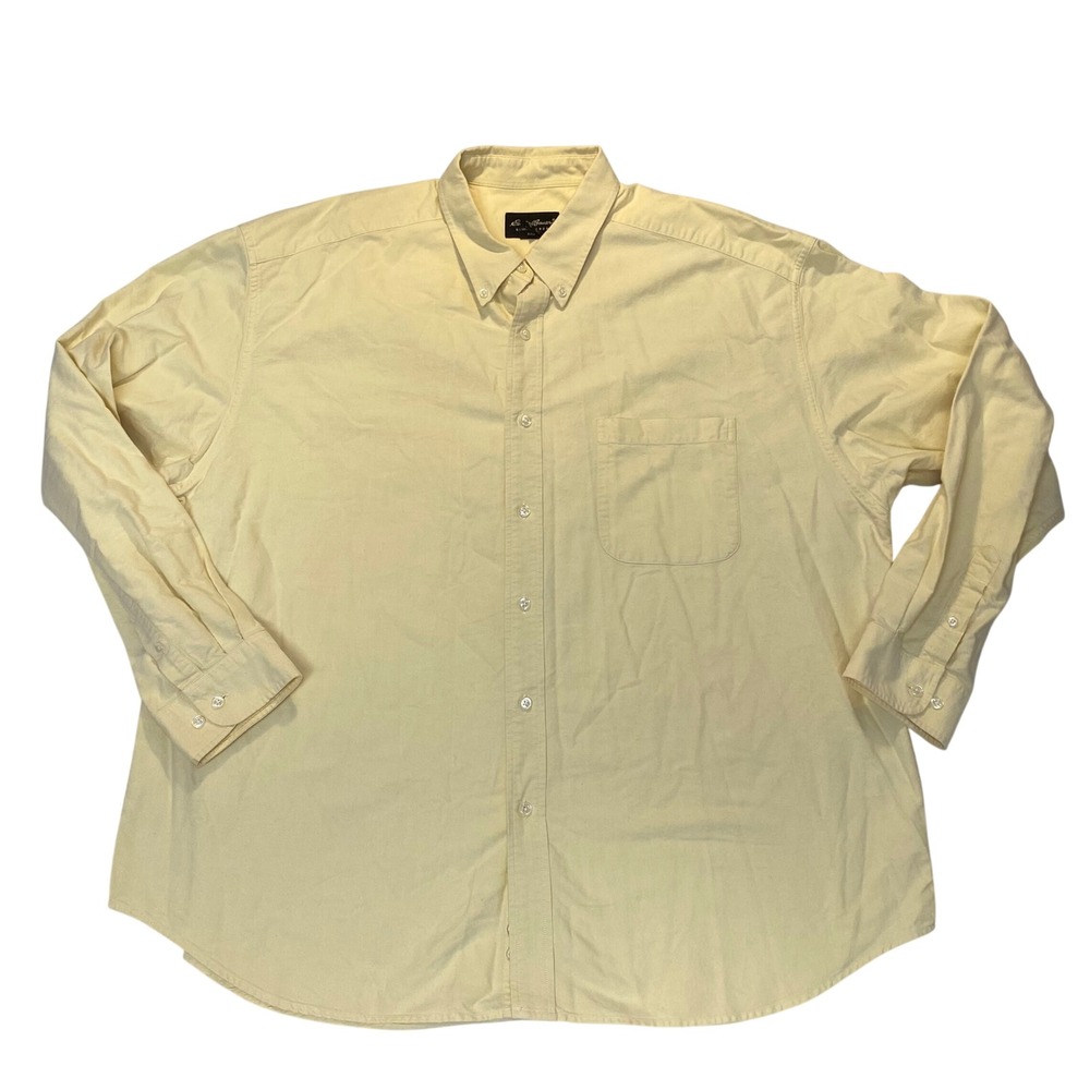 Eddie Bauer Mens XXL Yellow Long Sleeve Button Down Cotton Oxford Shirt Pocket